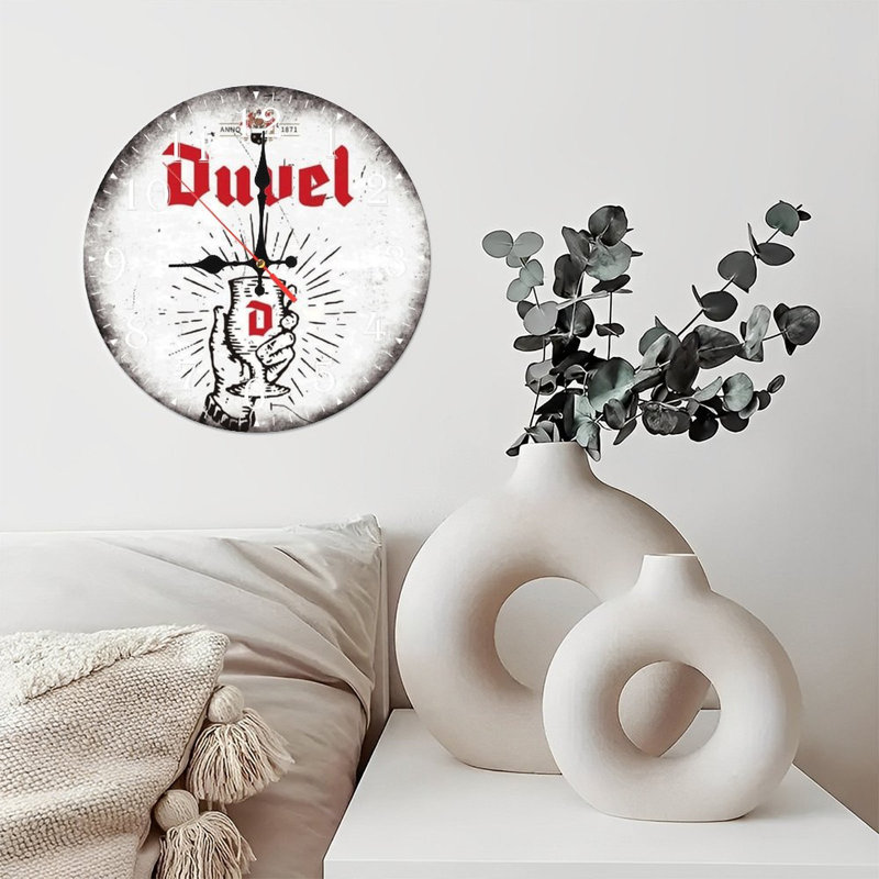 Horloge murale en bois 10 po, mouvement silencieux, à piles (piles AA non incluses), décor artistique, parfait pour les décorations