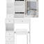 Meuble-lavabo de 29,2 po avec tabouret de bureau et tabouret rembourré de 29,2 po à gauche, miroir à DEL réglable en luminosité, rangement à grande capacité pour les petits espaces
