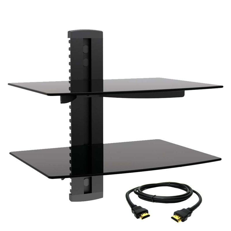 Support mural noir avec tablettes