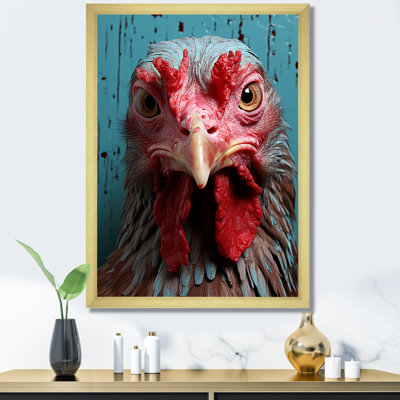 «Farmhouse Barn Rooster Portrait II», art animalier mural