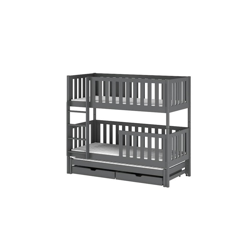 Plimoth Bunk Bed with Storage Included with Built-in Ladder Included with Trundle Included, Graphite