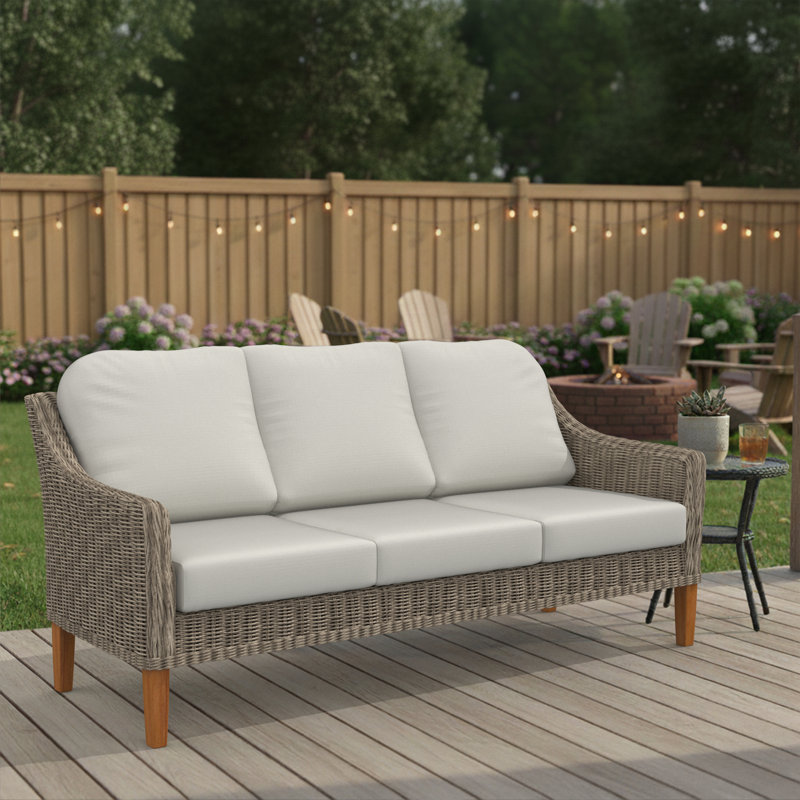 Lana Sunbrella® Outdoor Sofa Seat/Back Cushion, Canvas Natural Sunbrella® Canvas
