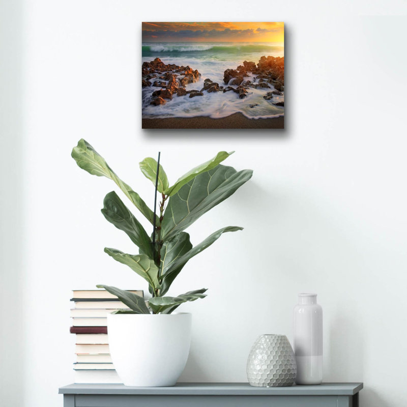 'Approaching Wave' by Patrick Zephyr Acrylic Glass Wall Art, 12" H x 16" W x 0.13" D