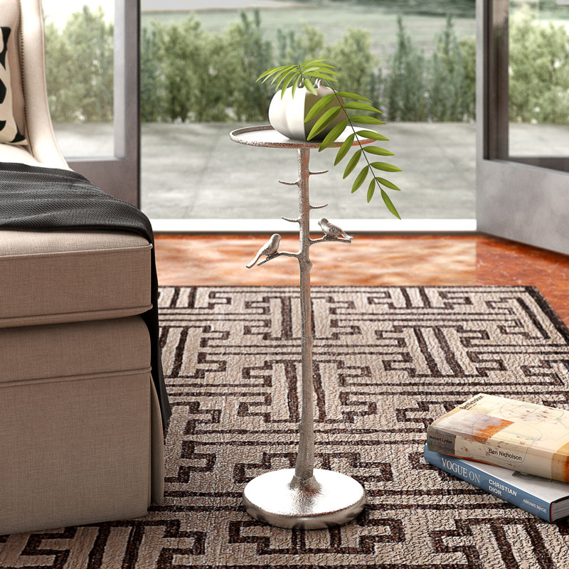 Piaf End Table, Polished Nickel