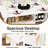 Multi - Functional 47 Inch White Folding Table With Storage And Mobility For Small Spaces, Practical Style Five Shelves Universal , Perfect Kitchen Areas,