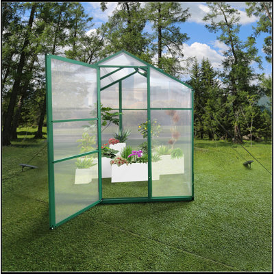 Marketed Gain Height Windproofaluminum Greenhouse 6X8 FT Greenhouse Raised Base And Anchor Aluminum Heavy Duty Walk-In Greenhouses For Outdoor Backyard In All Season