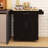 Rolling Trolley Kitchen Island With 1 Drawer & 2 Doors, Adjustable Shelves, Towel Rack Dividers And Pocket, Seasoning Rack, Black Rubber Wood Tabletop Cart Drawer, Slots Shelf,-1149059229