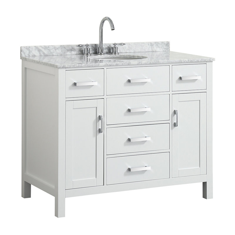 Ensemble de meuble-lavabo simple 43 po Bristol, Blanc