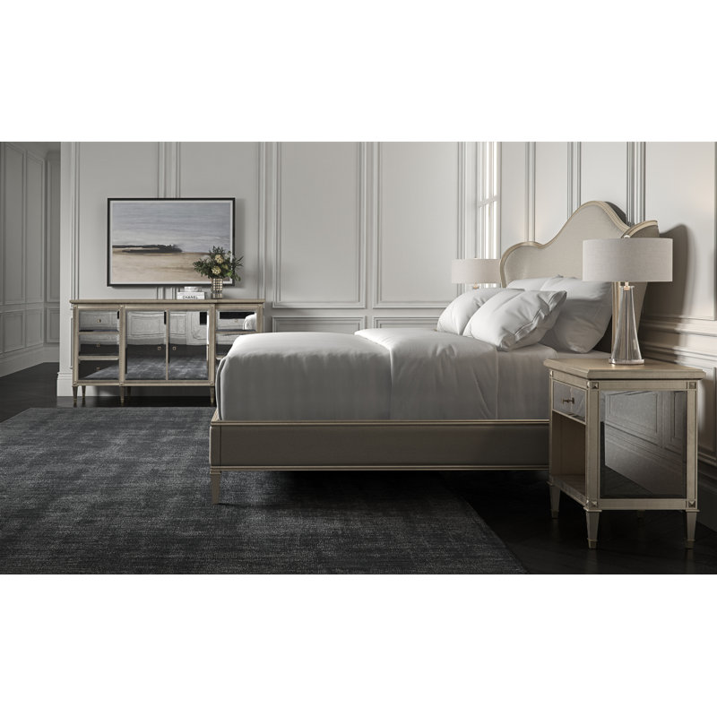 Bedtime Beauty Upholstered Bed, Cream, King