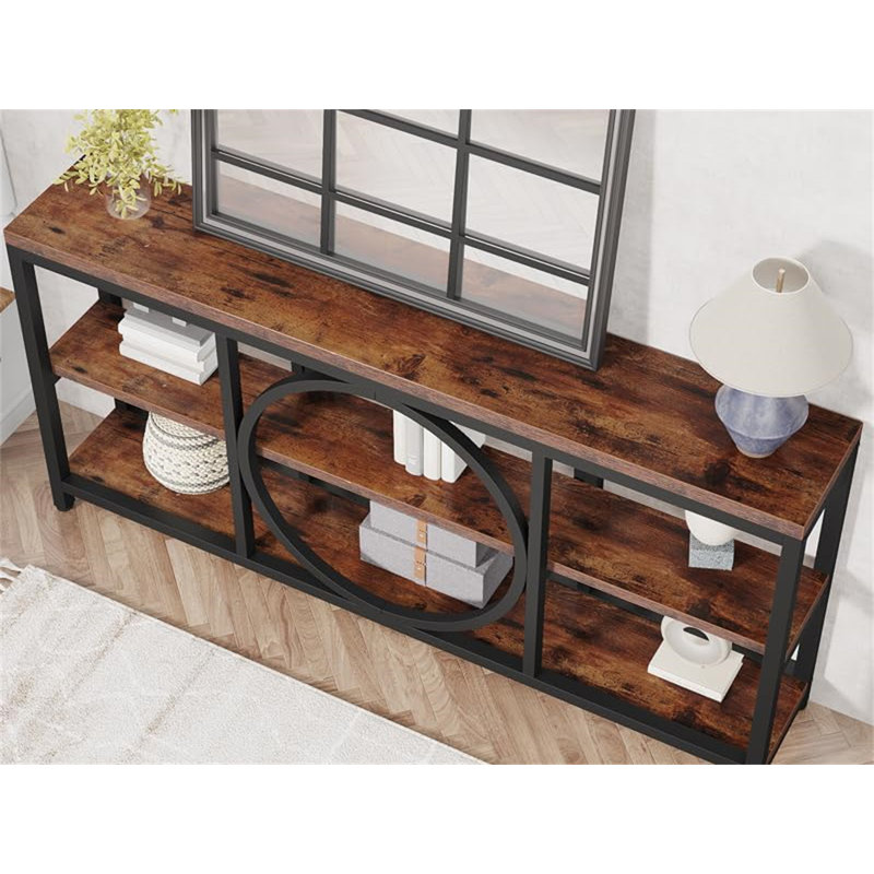 Nunki 70.9'' Console Table, Brown/Black