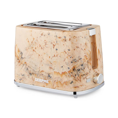 GEEPAS 2 Slice Toaster 7 Browning Levels Cancel Defrost Reheat, Removable Crumb Tray 900W Skye
