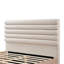 Structure de lit plateforme grand avec revêtement en taupe, bois d'ingénierie, cadre de support de matelas optimal