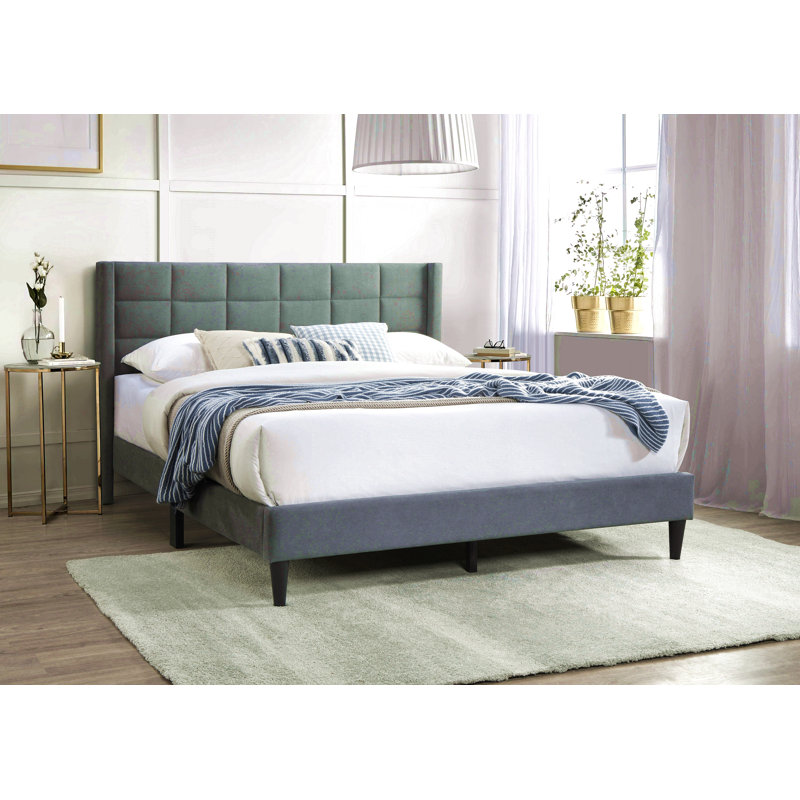 Elegant Modern Bed, Gris, Lit double