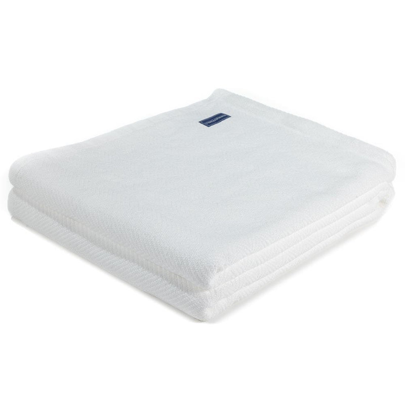 Penobscot Cotton Blanket, 80" x 96", White