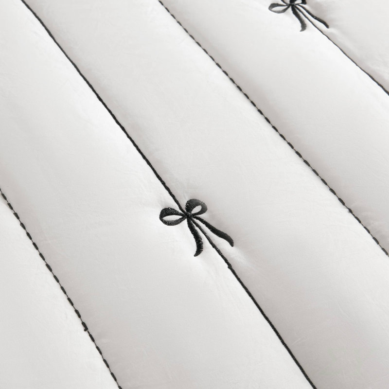 Ensemble de courtepointe pour lit double / grand 3 pièces, White+Black