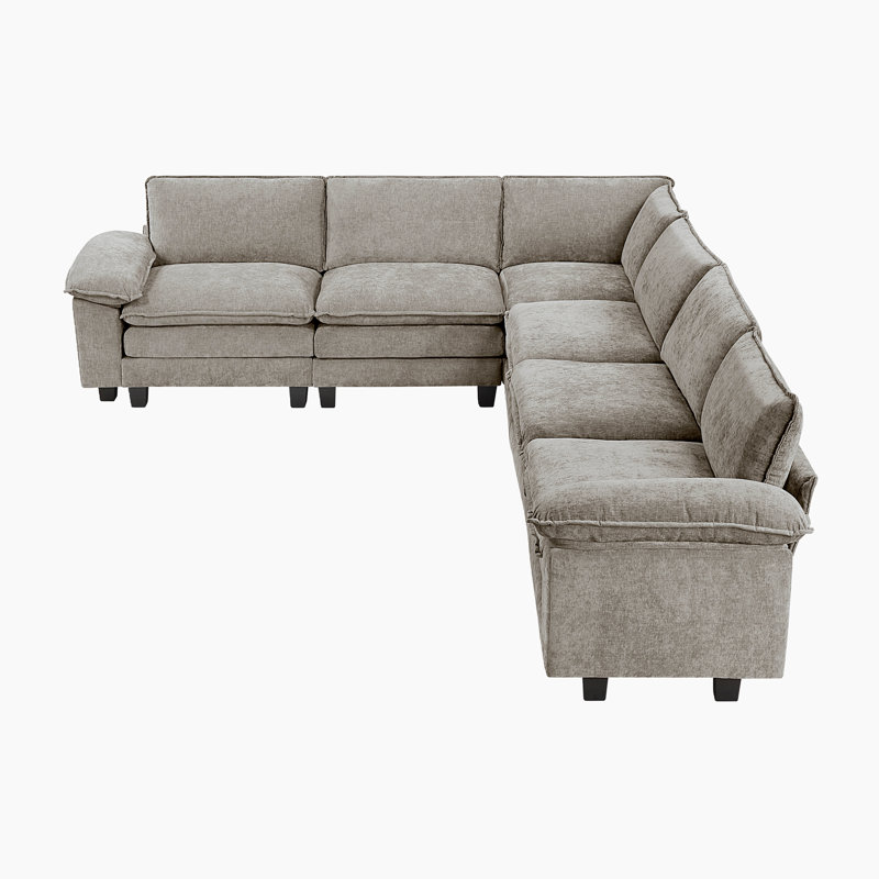 Snyder 110.5" Modern & Contemporary Sectional Sofa - Chenille Modular Sectional Sofa with Durable Plywood Construction and Supportive Foam & Pocket Coils
