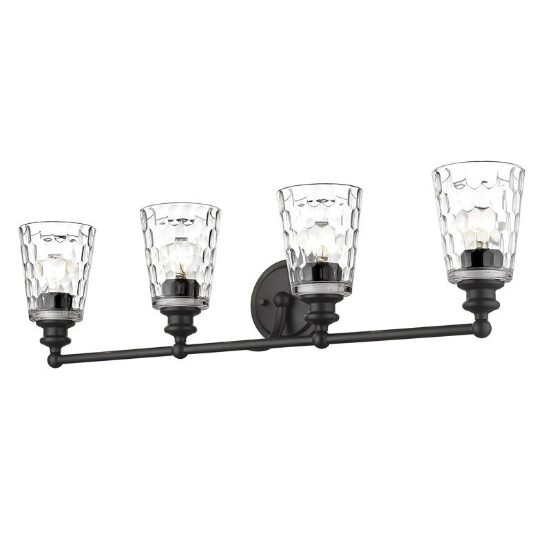 Éclairage pour meuble-lavabo à intensité variable Fantine, Noir mat, 4 lumières