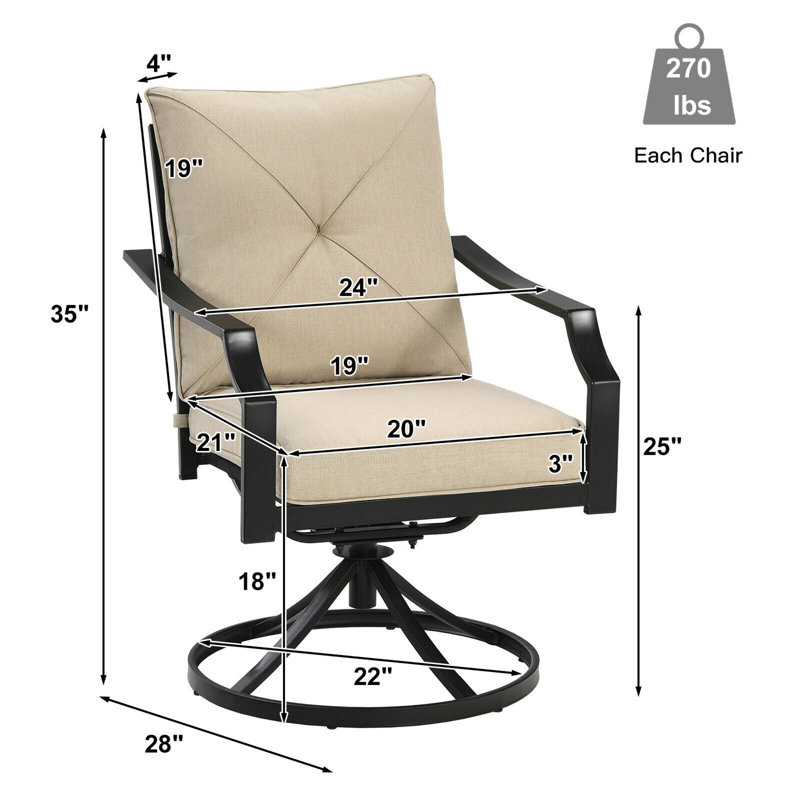 Chaise de patio avec coussin