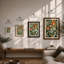 Orange Blooms, Art Nouveau Botanical - Print-1231225031-1231225025