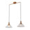 Luminaire suspendu de style rétro à double tête de couleur laiton homologué UL