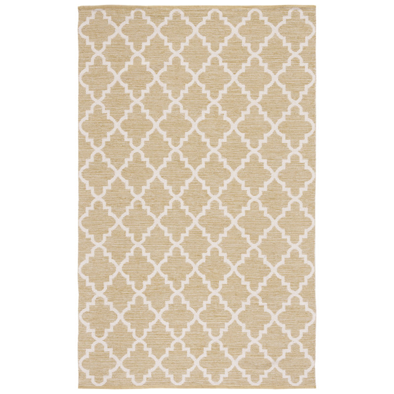 Lockbourne Hand Woven Cotton Geometric Rug, Rectangle 5' x 8'