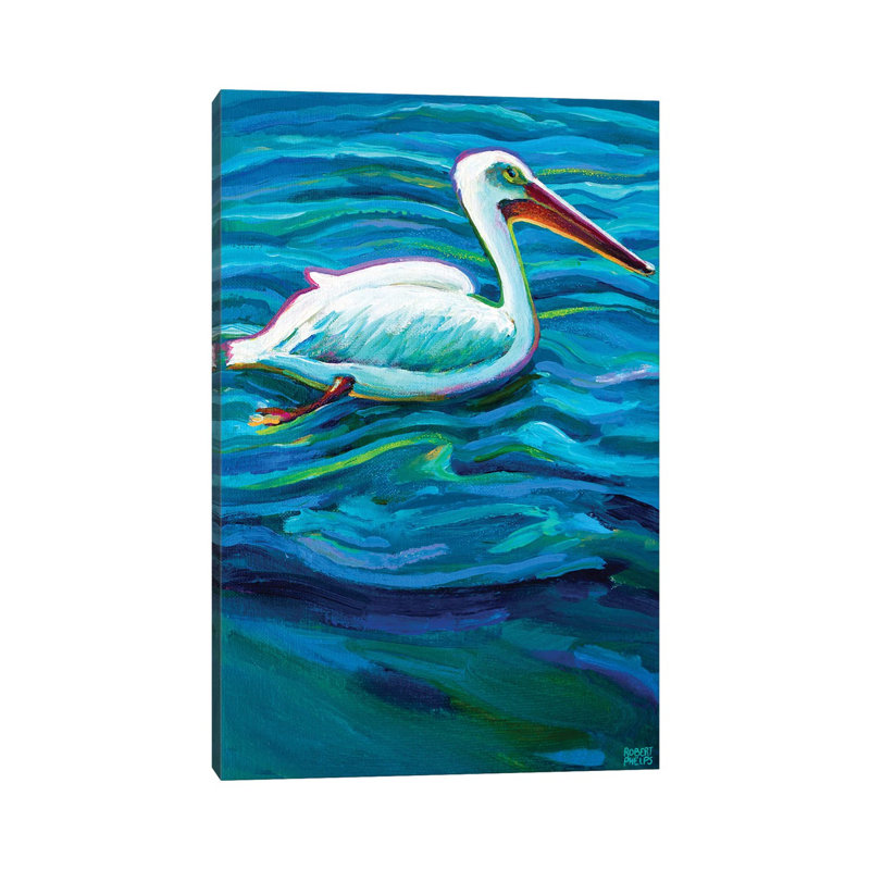 Swimming Pelican by Robert Phelps - Wrapped Canvas Gallery-Wrapped Canvas Giclée, 66.04 cm H x 45.72 cm W