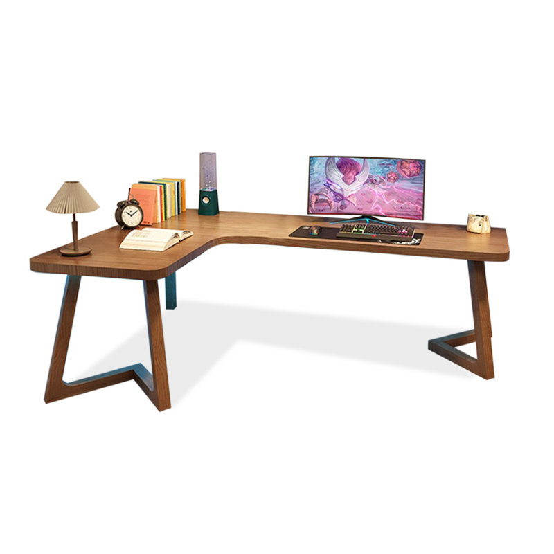 Bureaux rectangulaires en bois massif brun clair, Retour à droite, H 29,53 po x l 70,87 po x P 47,24 po