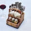Barrel-Inspired Wine Country Flatware Caddy with Distinguished Leather Handle