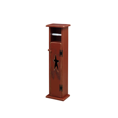 Armoire de salle de bain autoportante en bois massif Fegley
