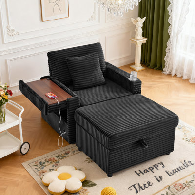 Fauteuil rembourré 34,5 po Corduroy