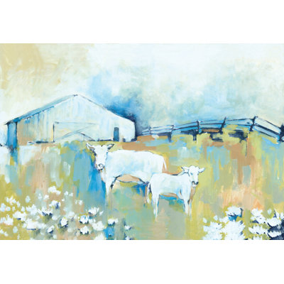Barn with Cows - Painting Print