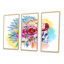 «Skull And Flowers», 3 pièces, cadre flottant, impression sur toile-570694446-570694442
