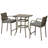 3 PCS Rattan Wicker Bar Set With Wood Grain Top Table And 2 Bar Stools