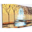 47 po x 27 po, toile jaune moutarde faite à la main sur toile, pour un automne peint à la main