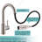 Single Handle Kitchen Faucet In Brushed Nickel, Pull Down Spray For Bathroom Sink, Modern Style Faucet, Nickel Sink Ceramic Filler Classic Design