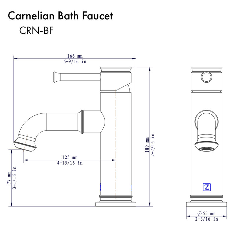 ZLINE Carnelian Bath Faucet (CRN-BF-CH), Chrome