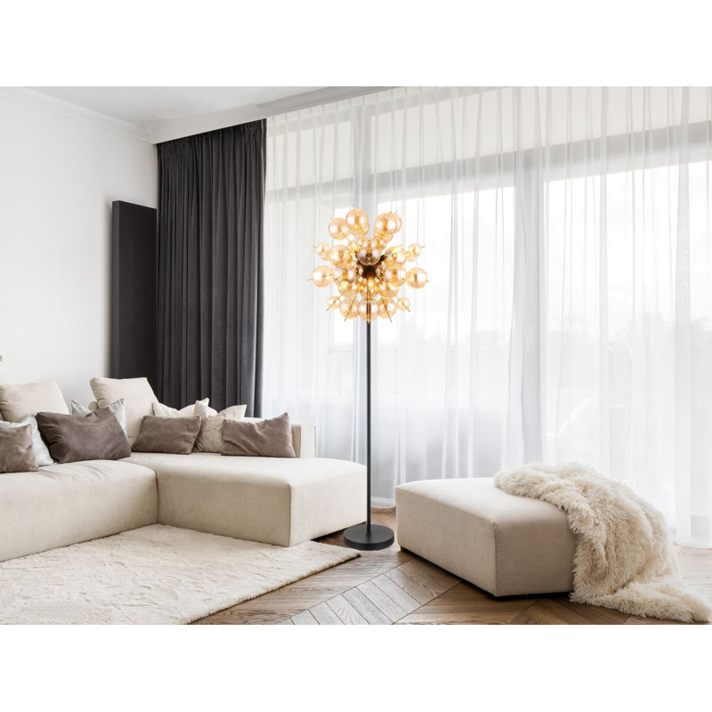 155cm Novelty Floor Lamp, Black, Amber/Gold