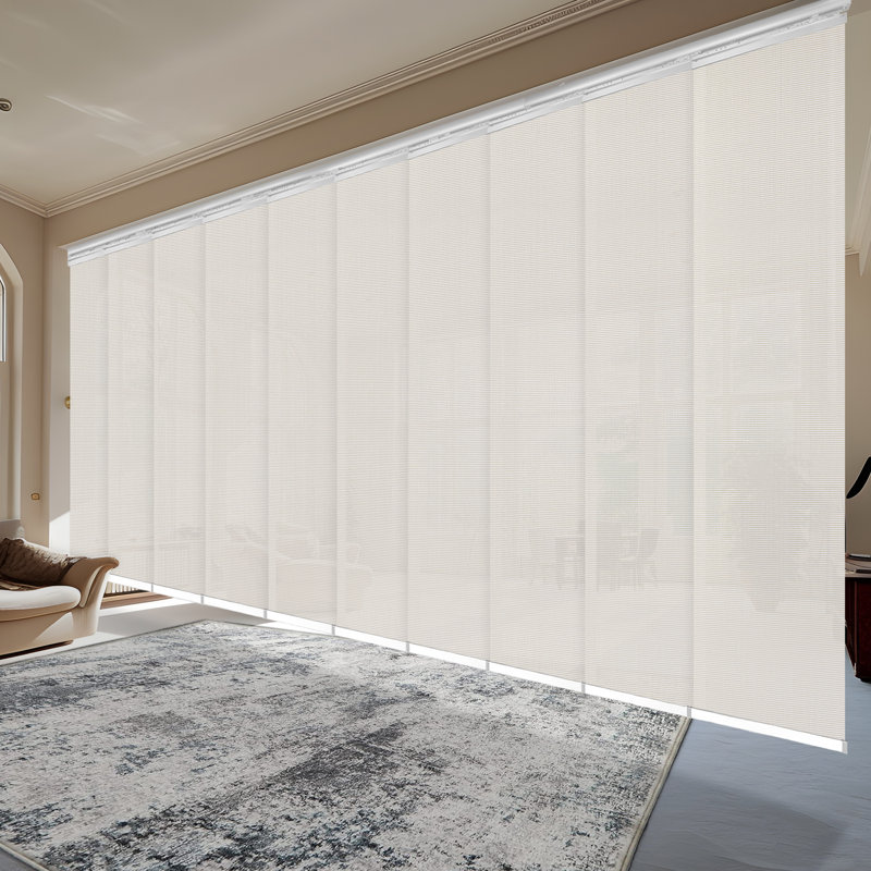 Store vertical semi-transparent extensible, L 218 po x L 116 po, Blanc