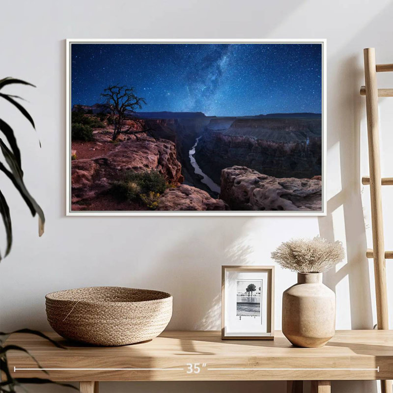 Nuit étoilée du Grand Canyon, Cadre flottant blanc, 25 po x 17 po
