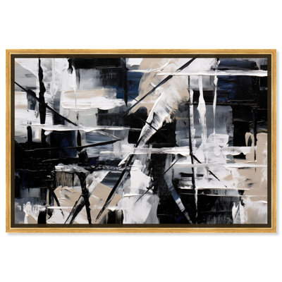 Balada Canvas Modern Black White Abstract Wall Art by Art Remedy