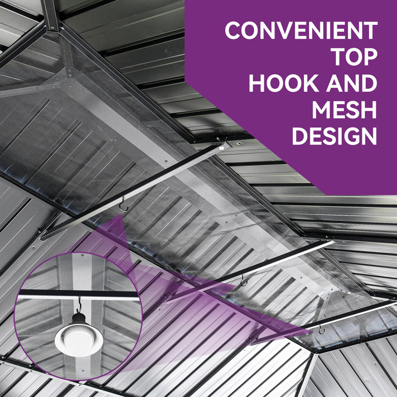 Hardtop Double-Roofed Aluminum Patio Gazebo Multiple Sizes, 20 ft x 12 ft, Gray
