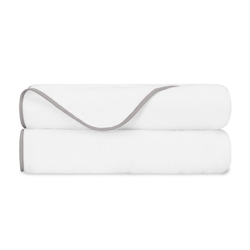 Bodrum 2-pc Bath Towel Set, White/Chrome