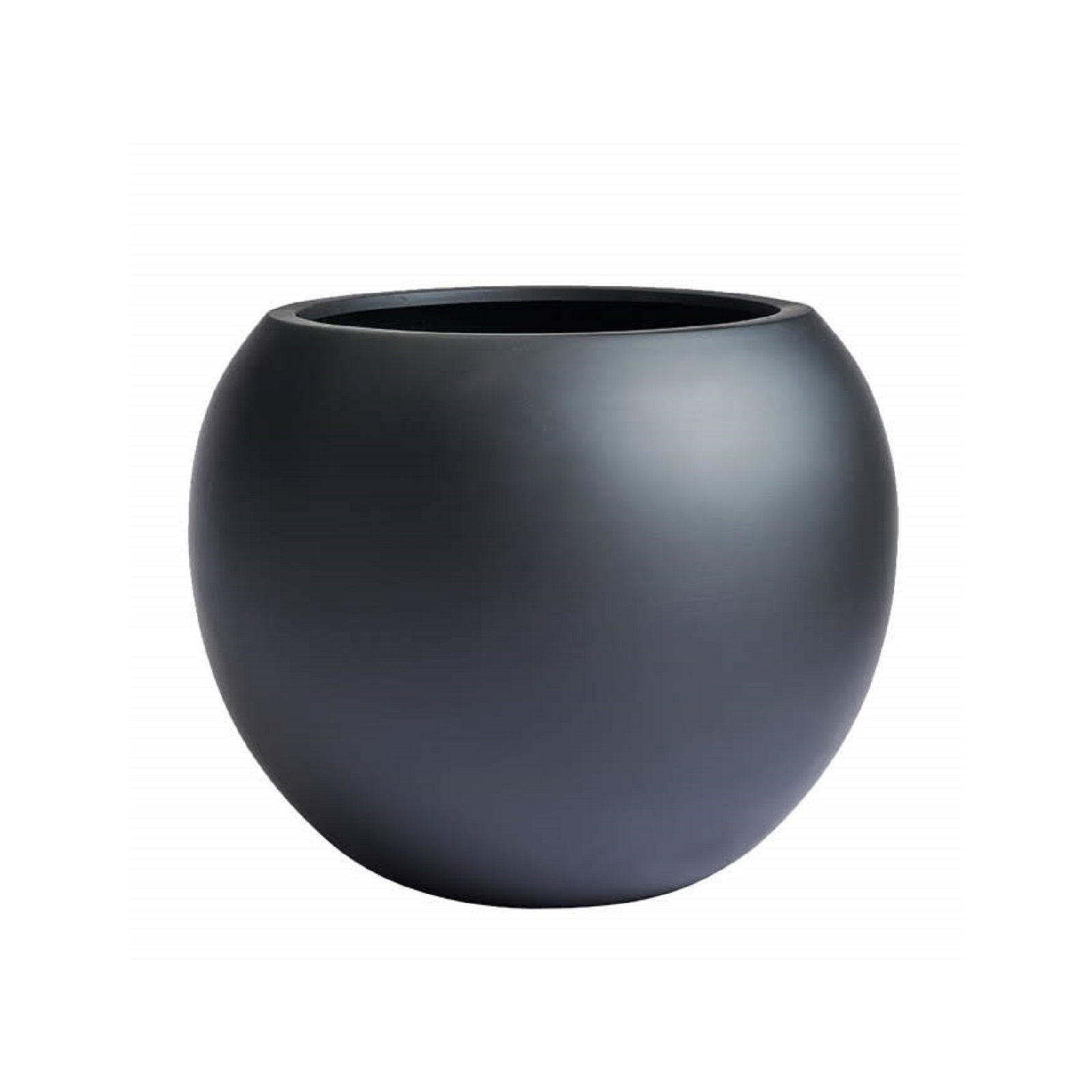 Dorlis Fiberstone Pot Planter, Black, 13.5" H x 17" W x 17" D