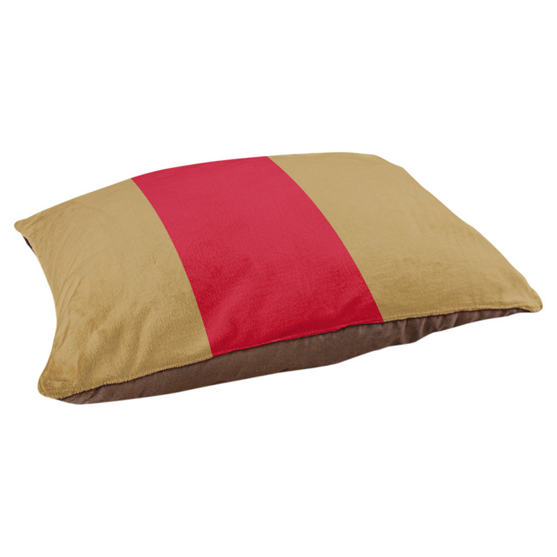 Coussin pour chien hockey Las Vegas, Petit (l 28 po x P 18 po x H 9,5 po), Doré mat / rouge / doré mat