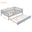 Lit de jour double en bois avec couchette et garde-corps, gris-931889288-931889295