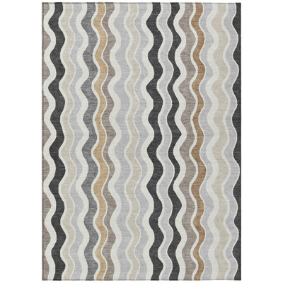 Machine Washable Indoor/Outdoor Bourkelands ACN2342 Stripes Rug