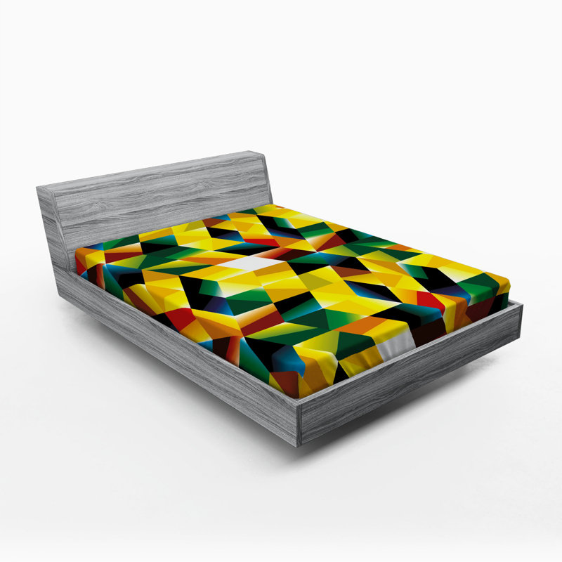 Microfiber Geometric Fitted Sheet, Full Fitted Sheet