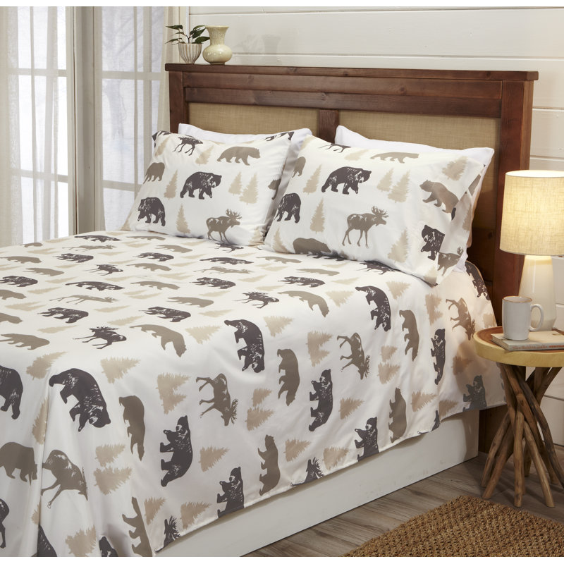 Ultra Soft Lodge Printed Microfiber Sheet Set, Lodge - Moose, Full