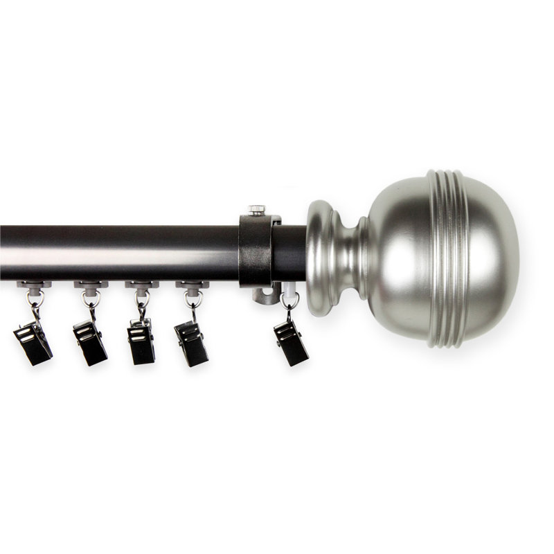 Tringle à rideaux simple Shuster Traverse, l 86 po - 120 po, Nickel satiné