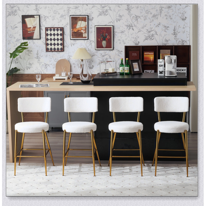 Tabouret de comptoir Mylhana, Beige